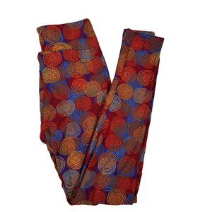 LuLaRoe Circles Hippie Red Blue Purple Orange White New Leggings One Size OS